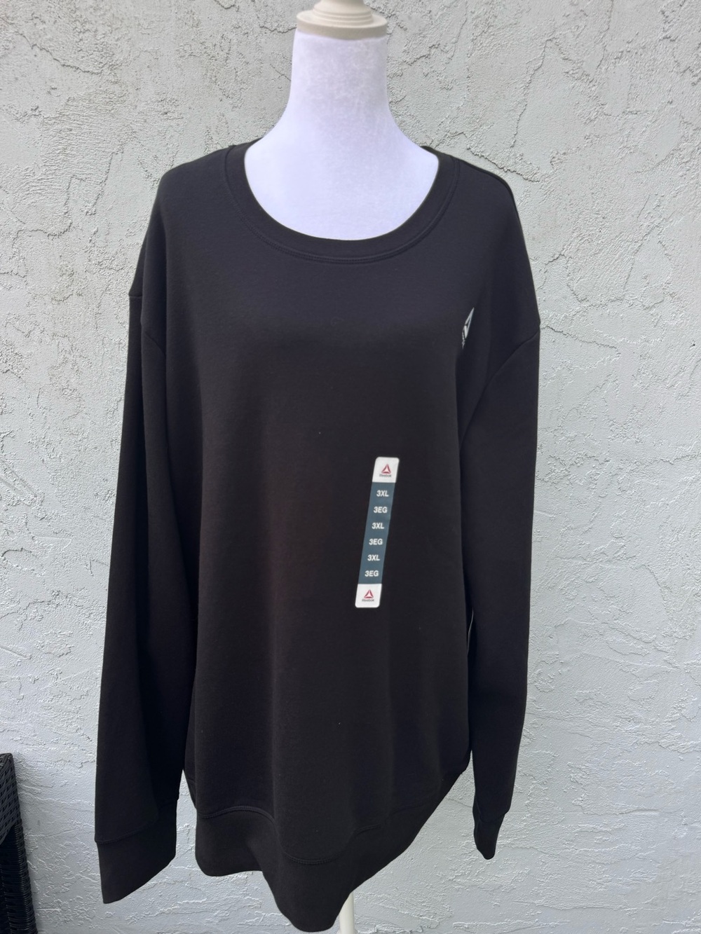 🖤NWT Reebok Mens Game Day Fleece Crewneck Sweatshirt Black 3XL Big & Tall Pullov